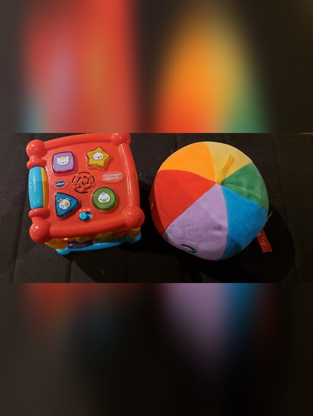 Plush Rainbow Beach Ball Toy - Multi-Color Stuffed Animal